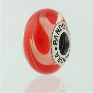 Retired Murano Red Swirl Charm